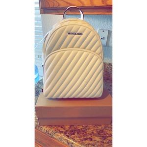 Michael Kors White Leather Backpack